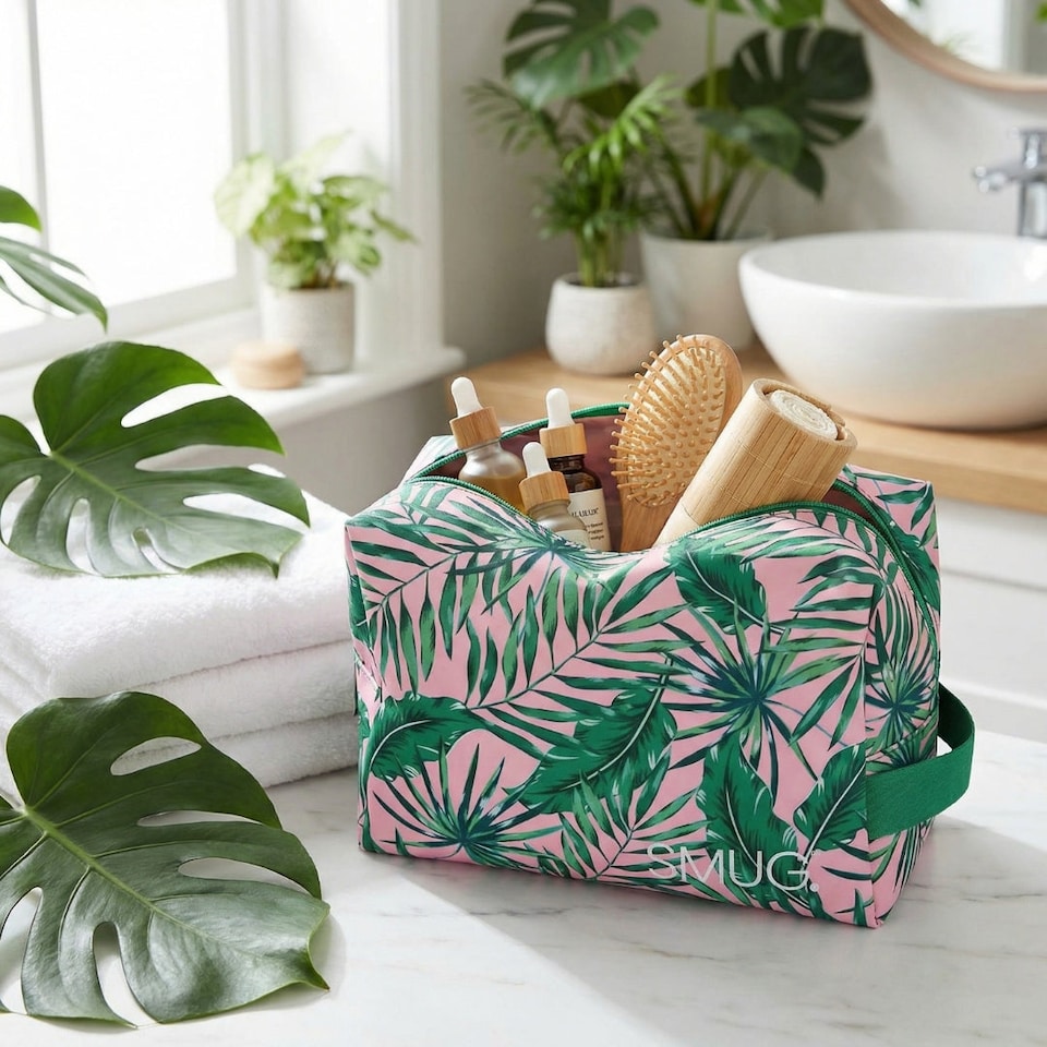 image 1 of SMUG Wash Bag - Palm Print