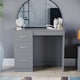 image 9 of Vida Designs Riano 3 Drawer Dressing Table Vanity Makeup Desk, Grey