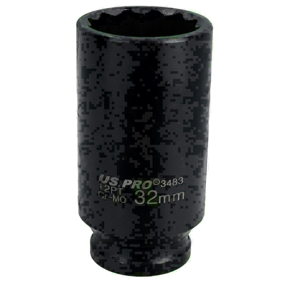 image 1 of 32mm Metric 1/2" Drive Deep Rear Hub Axle Nut Socket 12 Sided Bi-Hex