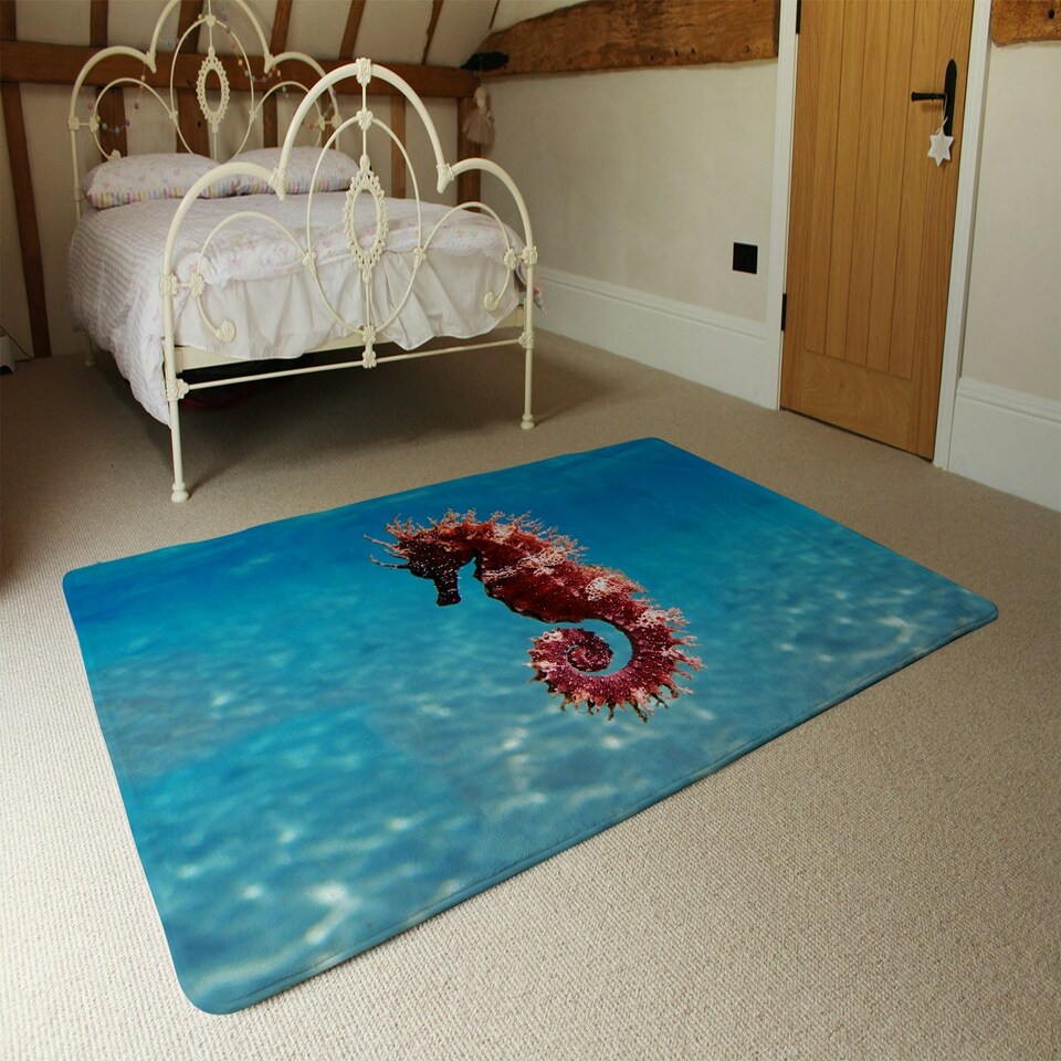 image 1 of Mediterranean Seahorse (Rug) Blue | M