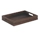 image 2 of Wood Dark Wooden Tray | Brown | Brown | One Size