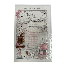 Nan & Grandad Anniversary Congratulations Opacity Card