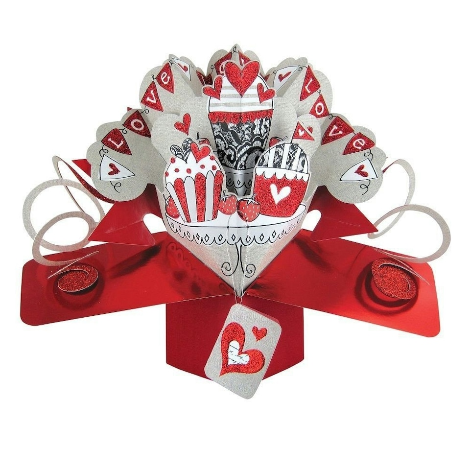image 1 of Second Nature Love Bunting Pop-Up Greeting Card Valentine's Day or Any Occasion
