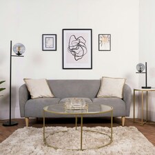 ValueLights Clarke Matte Black Floor Lamp and E27 GLS LED 4W Warm White 2700K Bulb