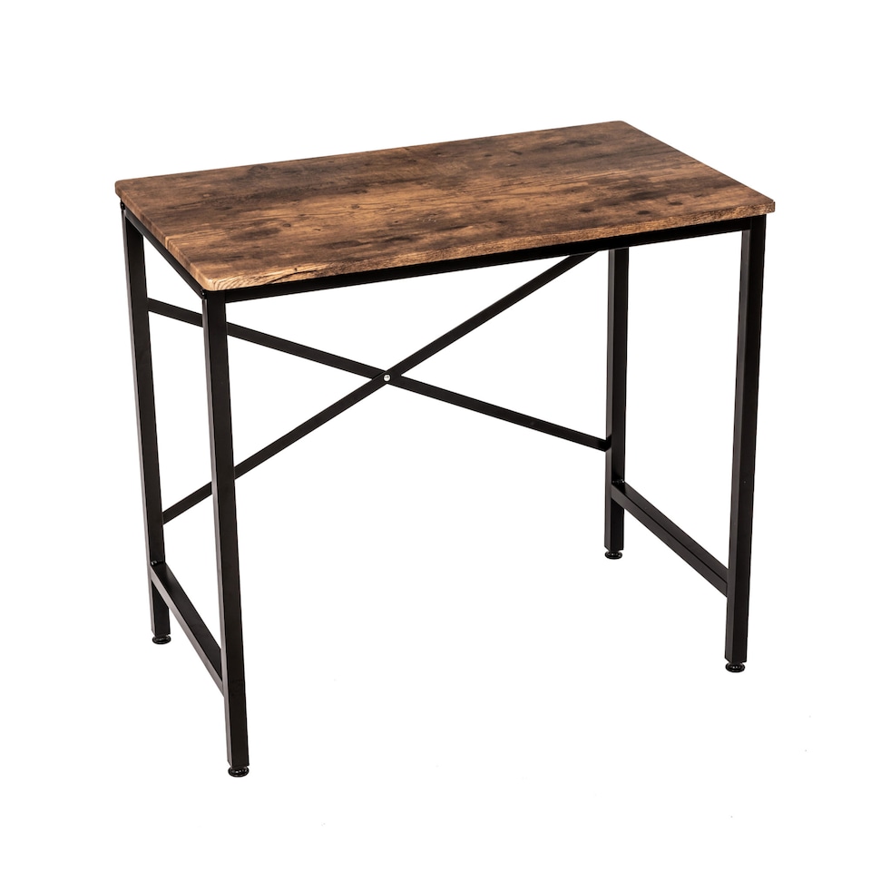 image 1 of 80cm Heavy Duty Industrial Writing Computer Desk Home Office Worktop Table | Brown