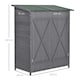 image 5 of Outsunny Garden Storage Shed Tool Organizer, 139x75x160cm, Grey
