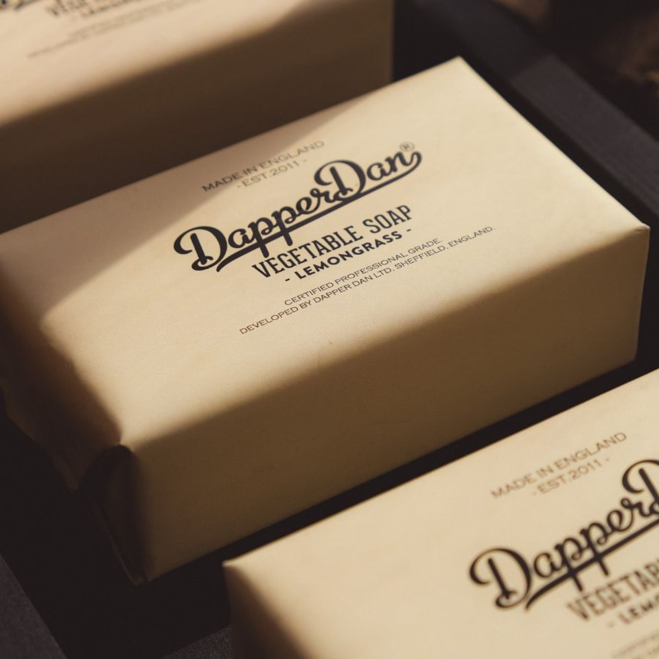 image 1 of Dapper Dan Lemongrass Vegetable Soap for Men, Refreshing and Moisturising Mens Soap Bar, Scented Cleanser for Face and Body 190g