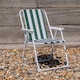 image 6 of Harbour Housewares Folding Metal Beach Chairs - Green Stripe - Pack of 2 | Green | Green