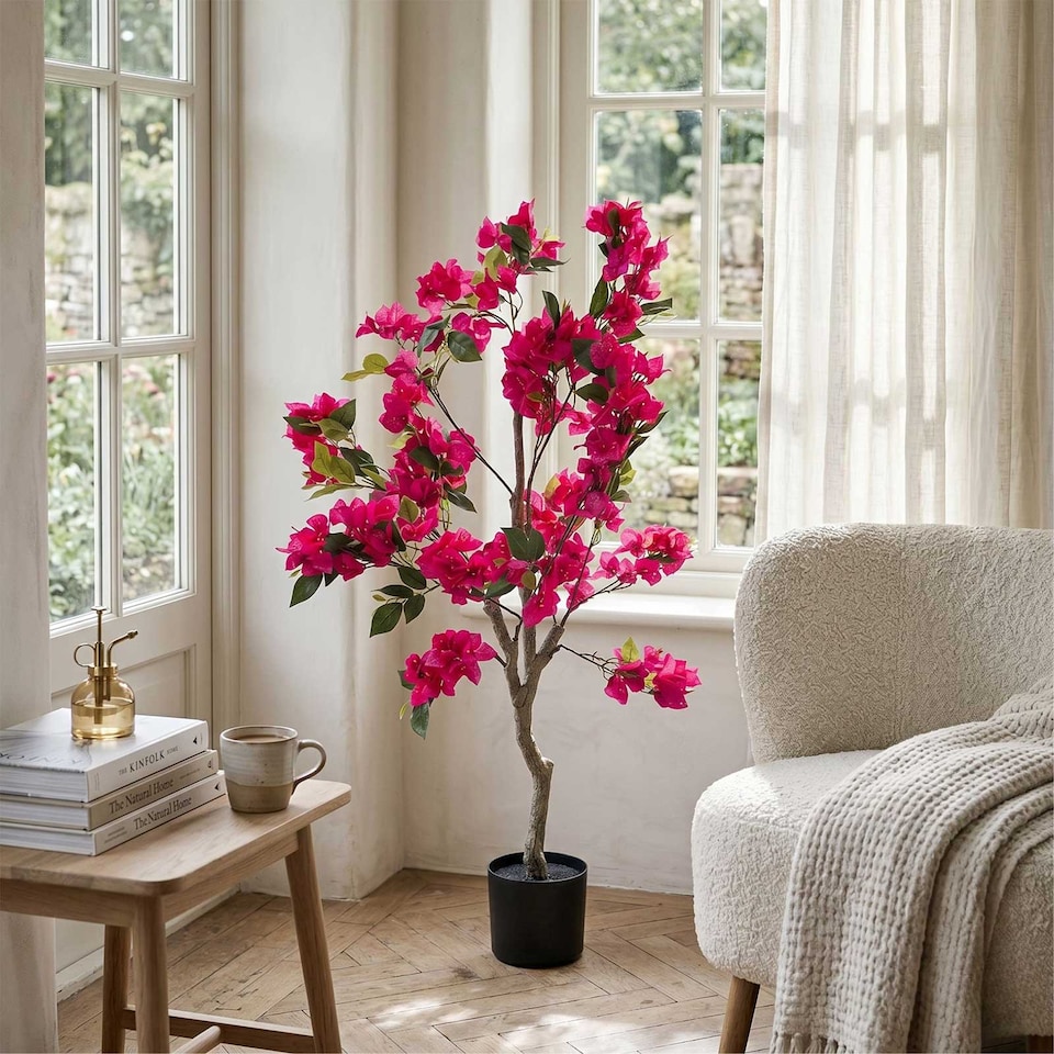 Homescapes Artificial Bougainvillea Tree, 120cm, Pink - Tesco