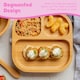 image 2 of Tiny Dining 5pc Bamboo Suction Feeding Set - Segmented/Pastel Pink - Divided Non-Slip Bamboo Baby Self-Feeding Dining Weaning Set