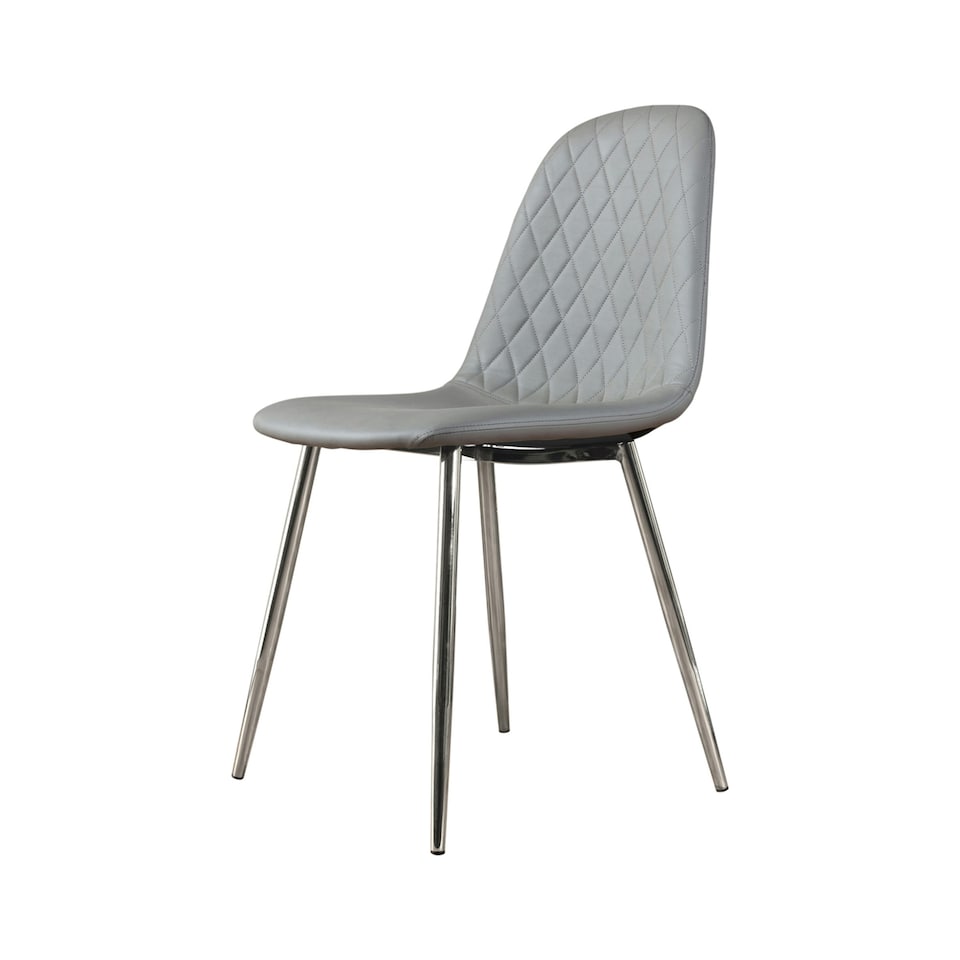 image 1 of Furniturebox 2x Elephant Grey Corona Dining Chairs (Silver)