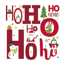 Santa & Friends Christmas White Greeting Cards - Pack of 20