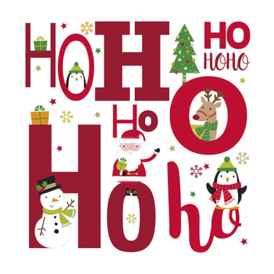 image 1 of Santa & Friends Christmas White Greeting Cards - Pack of 20