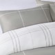 image 4 of OHS Grid Check Reversible Print Soft Duvet Cover Bedding Set, King - Grey/White Multi | Grey and White | King