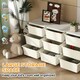 image 4 of HOMCOM Kids Storage Units with Drawers 3 Tier Chest Dresser Tower Cream | 113 x 37 x 56.5 cm