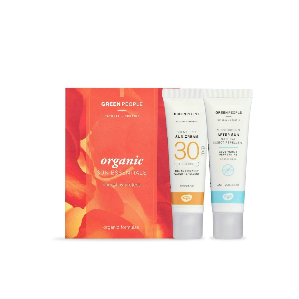 image 1 of Green People Organic Sun Cream Travel Pack - Mini Set - SPF30 + Aftersun Insect Repellent - Reef Safe, Chemical Free