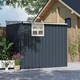 image 9 of Outsunny 4 x 6ft Outdoor Garden Storage Shed, Metal Shed with Window, 2 Vents and Lockable Door for Garden, Patio, Dark Grey | Grey