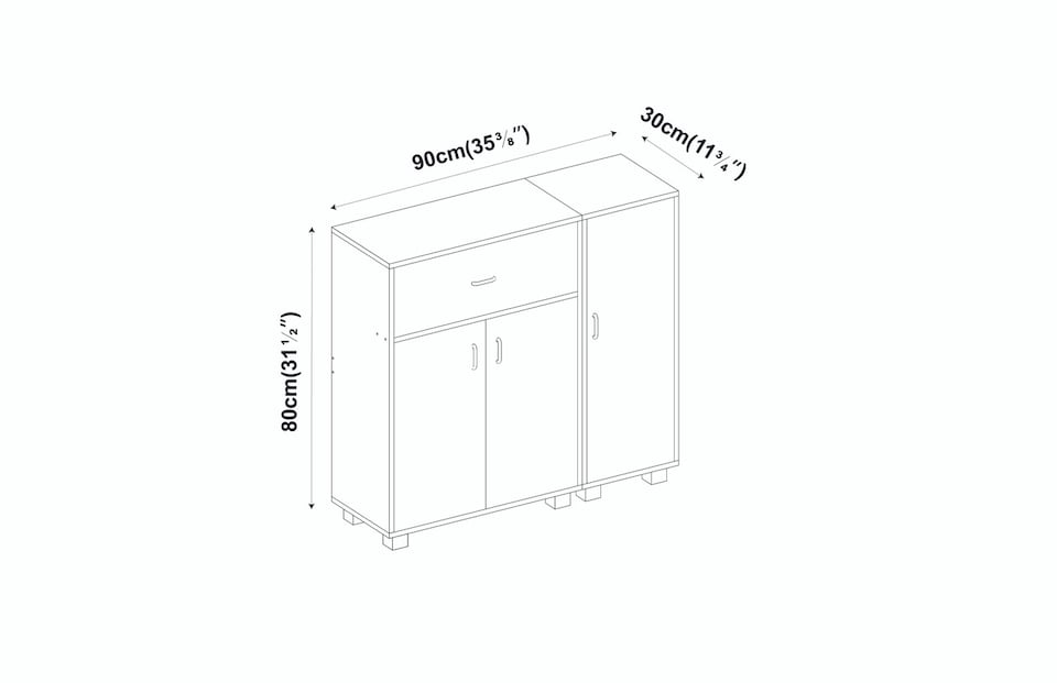 image 1 of Storage Combination-Single Side Cabinet | White | 0 x 0 x 0 | 1