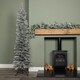 image 4 of 6ft (1.8m) Grey Artificial Pencil Christmas Tree With Green Metal Stand and 321 Tips