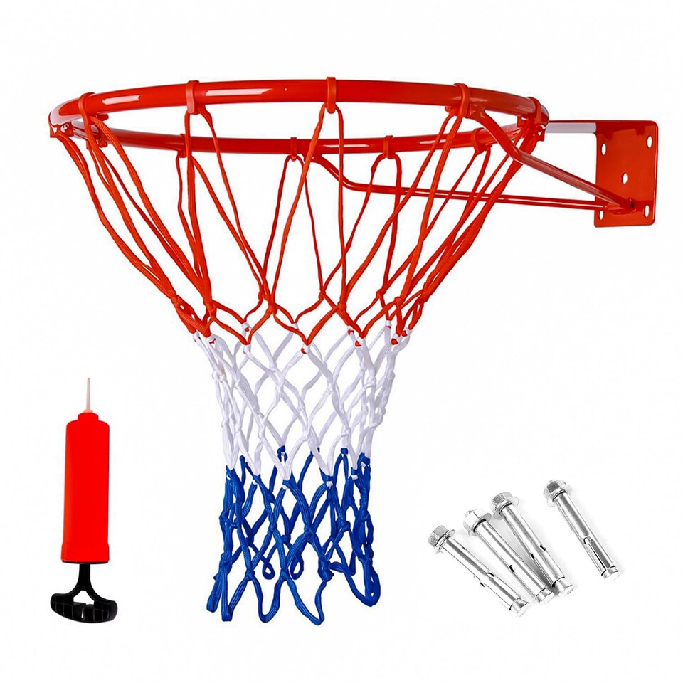 image 1 of Full Size Basketball Hoop Ring Net Wall Mounted Outdoor Hanging Basket 18"/45cm