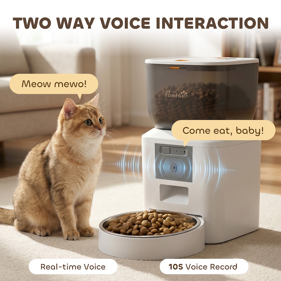 image 1 of PawHut Automatic 4L Cat Feeder with Camera, 2.4G WiFi, Smart APP Control