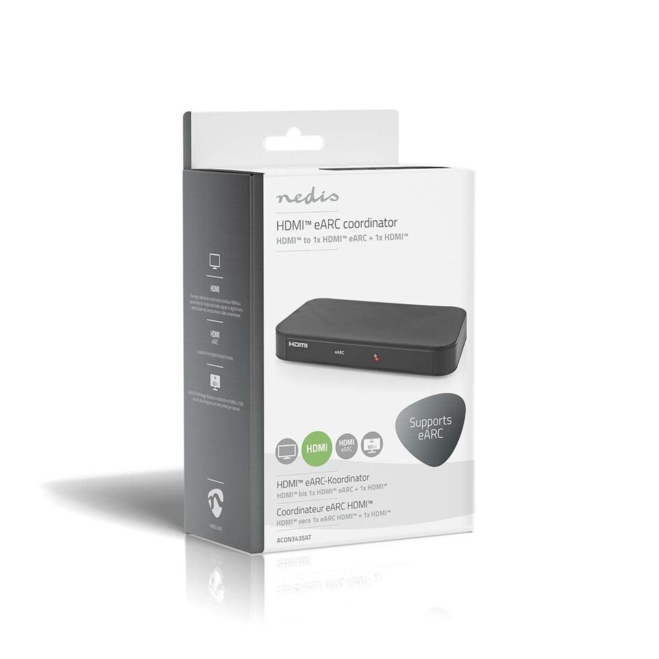 image 1 of Nedis Digital Audio Converter, HDMI eARC to ARC Splitter, Supports Dolby Atmos, DTS:X, DTS Master, Dolby TrueHD, 192kHz, Plug & Play, Lip Sync Correction
