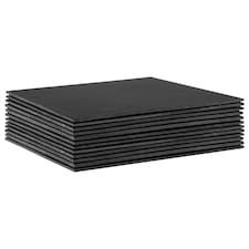 Argon Tableware Linea Square Slate Placemats - 33cm - Pack of 12 | Black