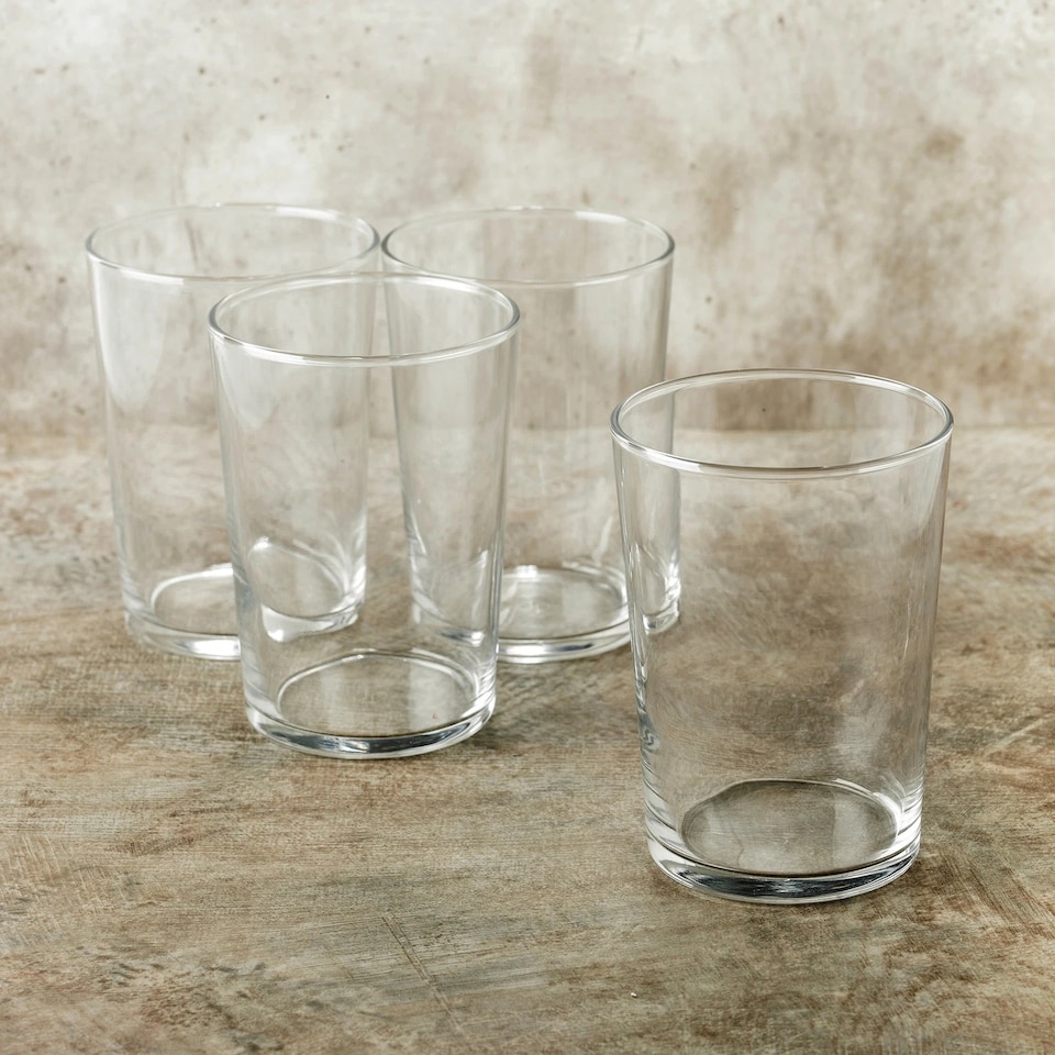 image 1 of Bistro Cocktail Drinking Glasses Beer Tumblers Barware Set | Clear | Clear | Set of 4
