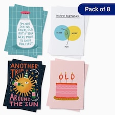 'You're Old' Birthday Card Pack – Box of 8 (4 Designs)