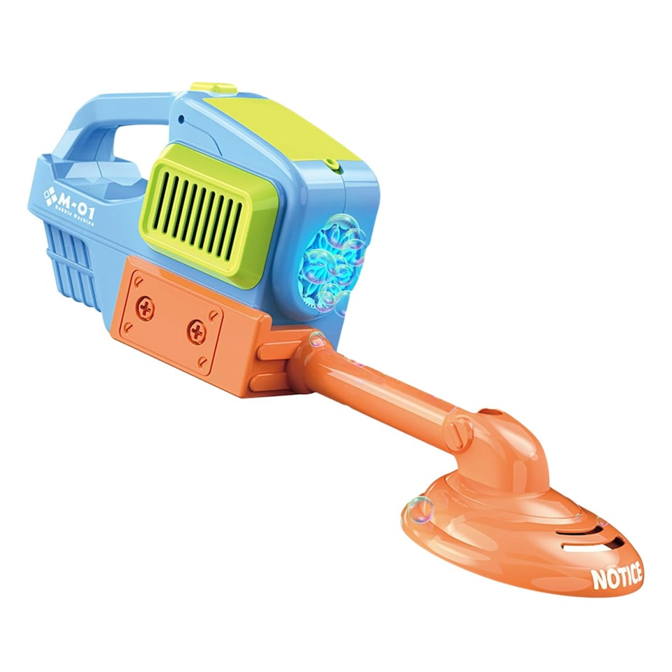 image 1 of Bubble Maker Bubble Machine Gun with LED Lights - To 2 Bottles Bubble Solution - Outdoor Toy for Kids 3+