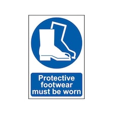 Scan Protective Footwear Must Be Worn - Pvc Sign 200 X 300mm - Multi Colour - 200 x 300mm