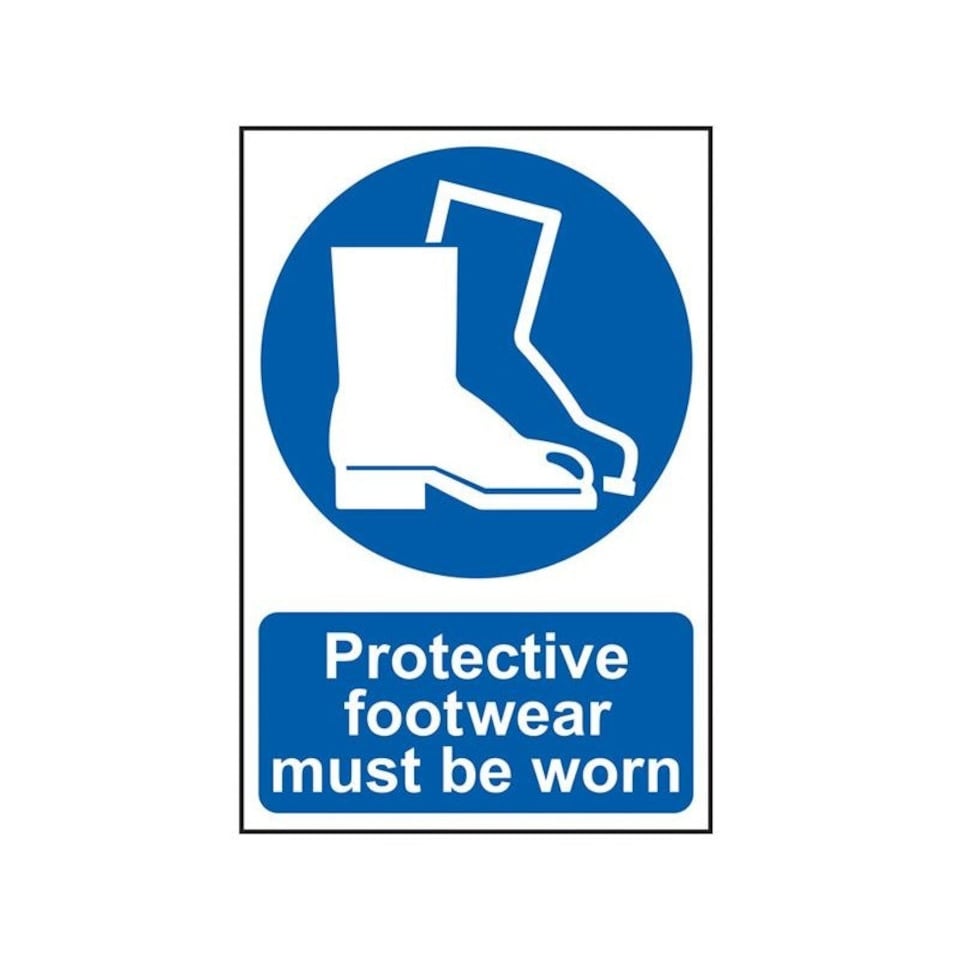 Scan Protective Footwear Must Be Worn - Pvc Sign 200 X 300mm - Multi Colour - 200 x 300mm