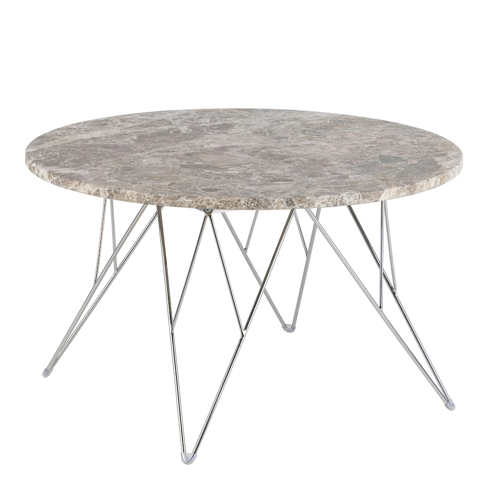 image 1 of Prunus Round Coffee Table with Grey-Brown Marble Top