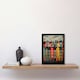 image 2 of Townhouse Row Bright Coloured Streets City Black Framed Wall Art Print A4