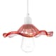 image 2 of Designer Ribbed Rose Pink Glass Pendant Shade with Wavy Ruffled Edge