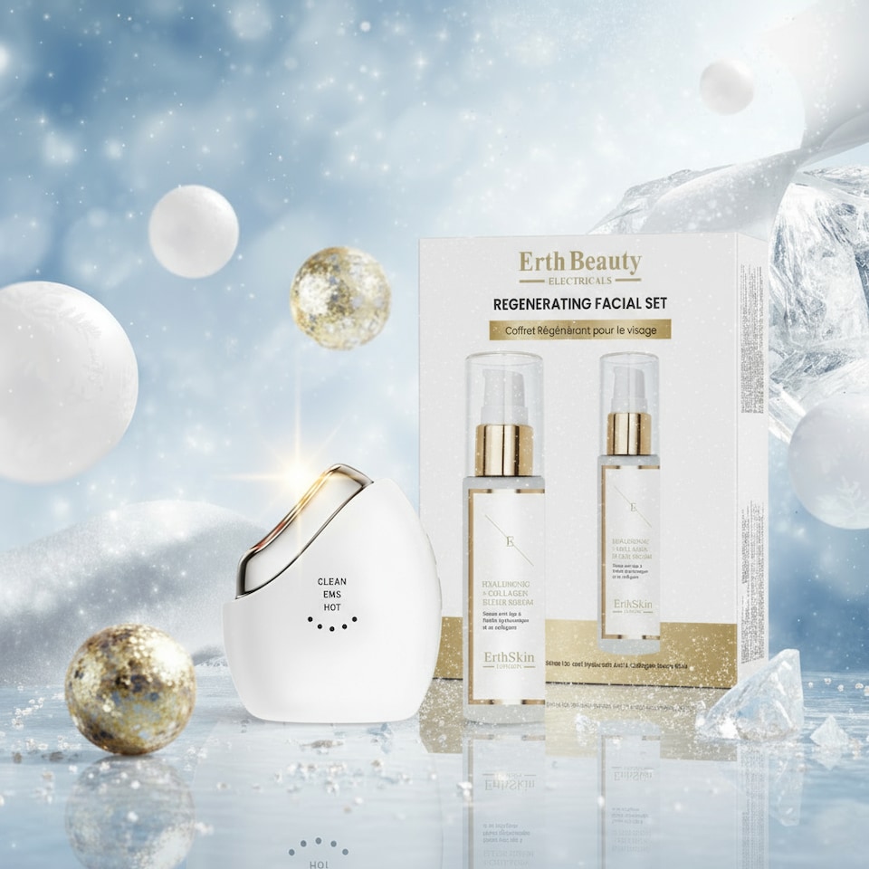 image 1 of Erth Skin London Regenerating Facial Set (Advanced Led Youth Glow Ems Sculptor + Ha Serum 60ml)