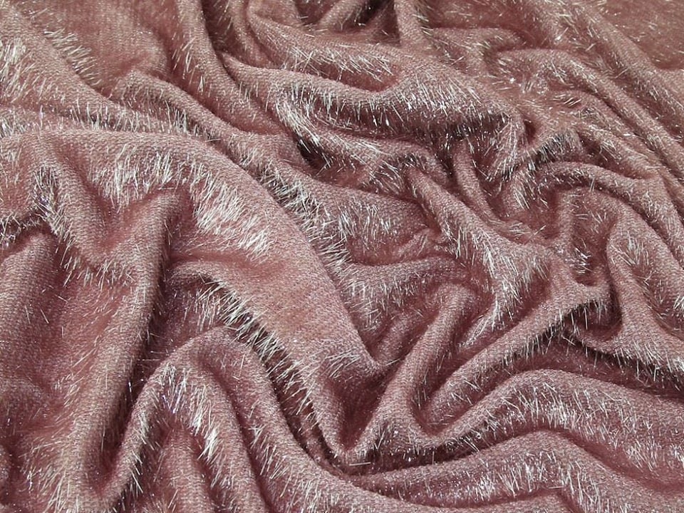 Pink Lurex Faux Fur Fabric for Dressmaking, Toy Making, 150cm / 59" Wide - per metre