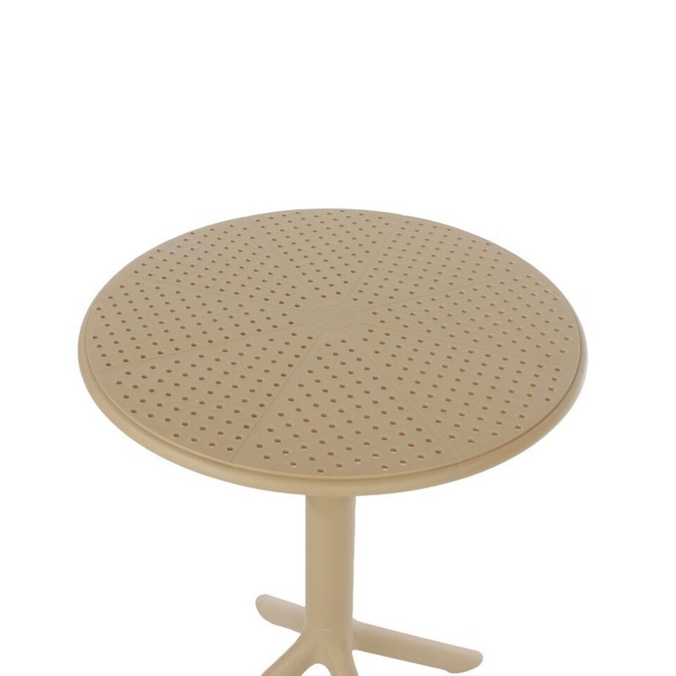 image 1 of Rimini Cala Outdoor Grade Bistro Table and 2 Chair Set - Plastic/Metal - L60 x W60 x H82 cm - Sand - Partially Assembled
