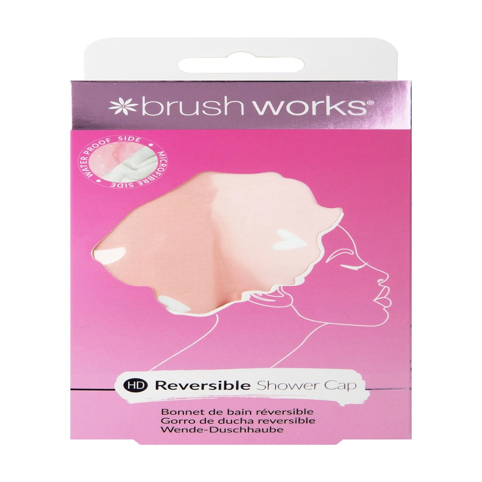 image 1 of Brushworks Reversible Shower Cap - Heart Pattern