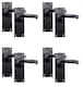 image 1 of Golden Grace 4 Pairs Antique Plain Design Door Handles Latch in Black Finish - 150mm x 52mm | Black | 4 Pairs