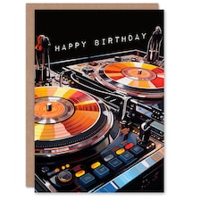 Cool DJ Controller Decks Close Up Music Lover Birthday Greeting Card