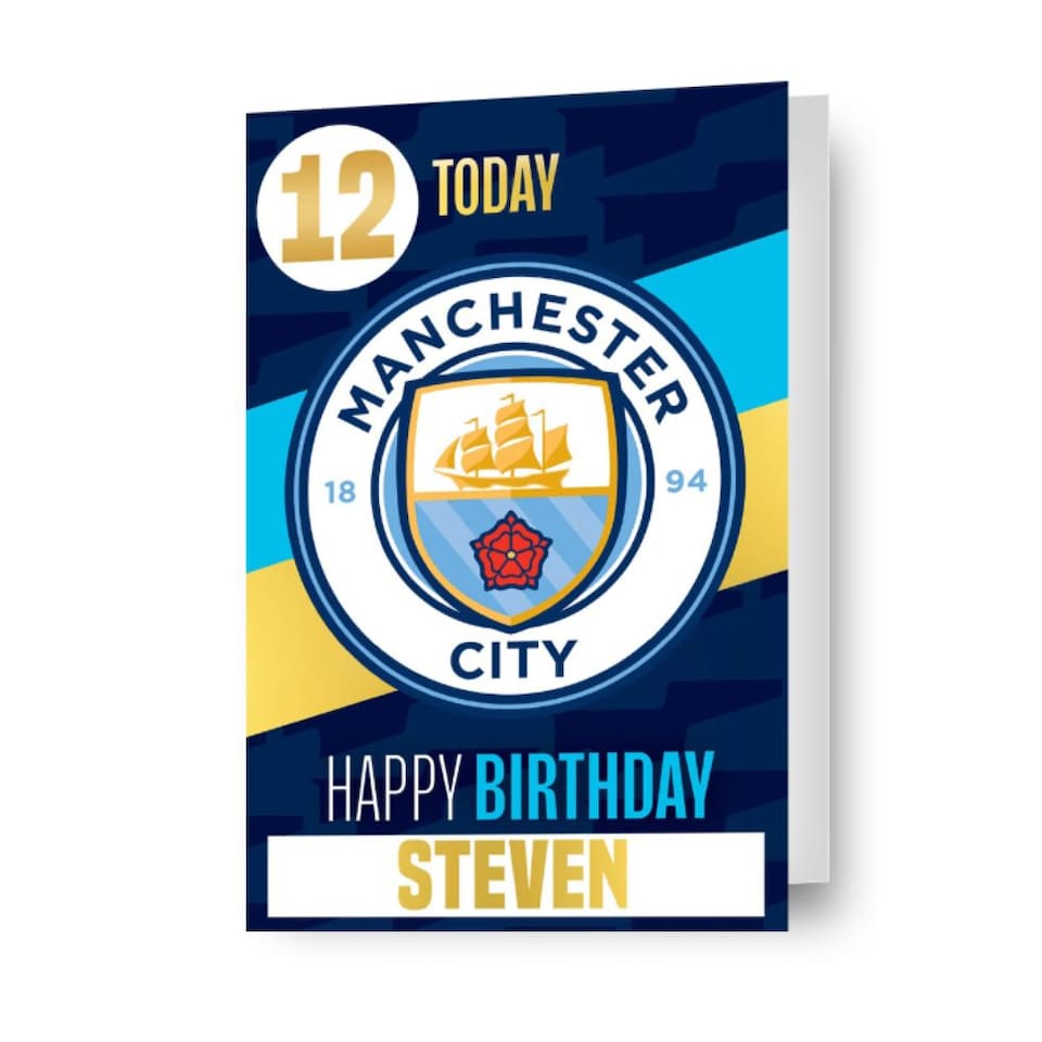 image 1 of Manchester City FC Personalise Birthday Card With Sticker Sheet