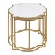 image 5 of Interiors by Premier Set Of 2 Tables With Quatrefoil Top, Brass Finish Bedside Table, Sleek Gold Metallic Nesting Table White