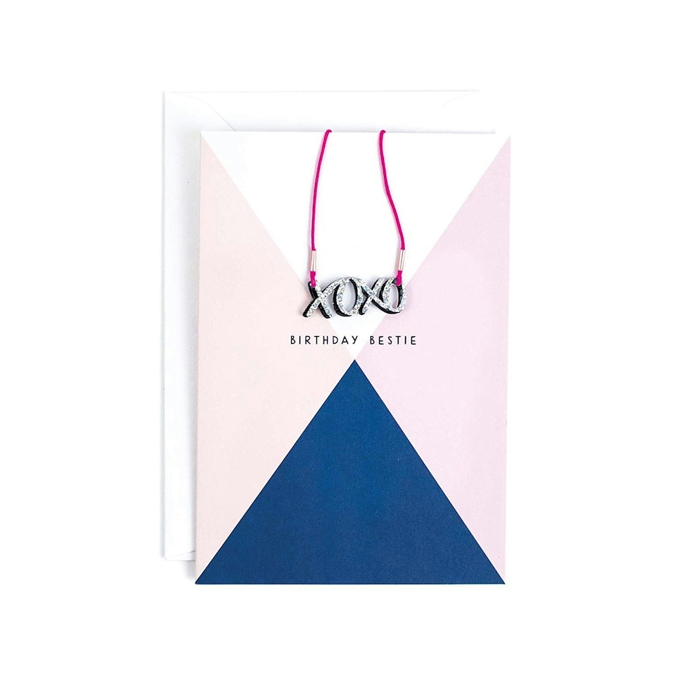 image 1 of Hotchpotch Birthday Bestie Card with"XOXO" Plastic Necklace