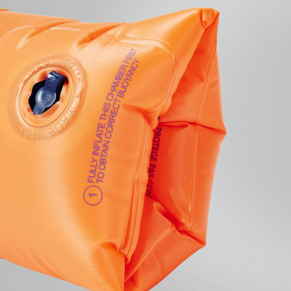 image 1 of Speedo Childrens/Kids Rollup Swimming Armbands - Bright Orange/Blue - One Size
