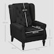 image 7 of HOMCOM Accent Chair Wingback Armchair Retro Tufted Club Wood Fabric, Black Black