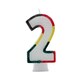 image 3 of Apac Multicoloured Birthday/Anniversary Number Candles (Pack Of 6) - White/Red/Yellow/Black - 6 White