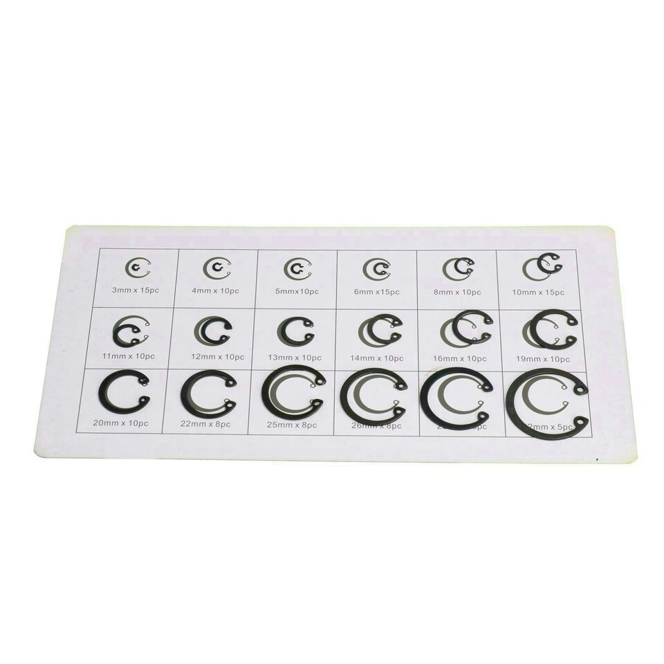 image 1 of 6" 150mm Circlip Pliers Internal & External + 480pc Circlip / Snap Ring Assortment