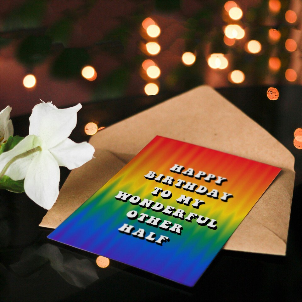 image 1 of My Wonderful Other Half Trippy Psychedelic Non Binary Birthday Card
