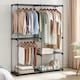 image 3 of Large Capacity Freestanding Portable Wardrobe with Shelves and Hanging Rods, Ink Black